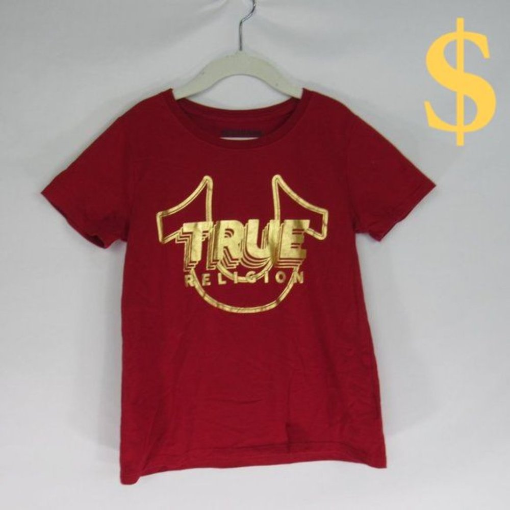 True Religion Brand Jeans T-Shirt Red Boys Sz S(7)
